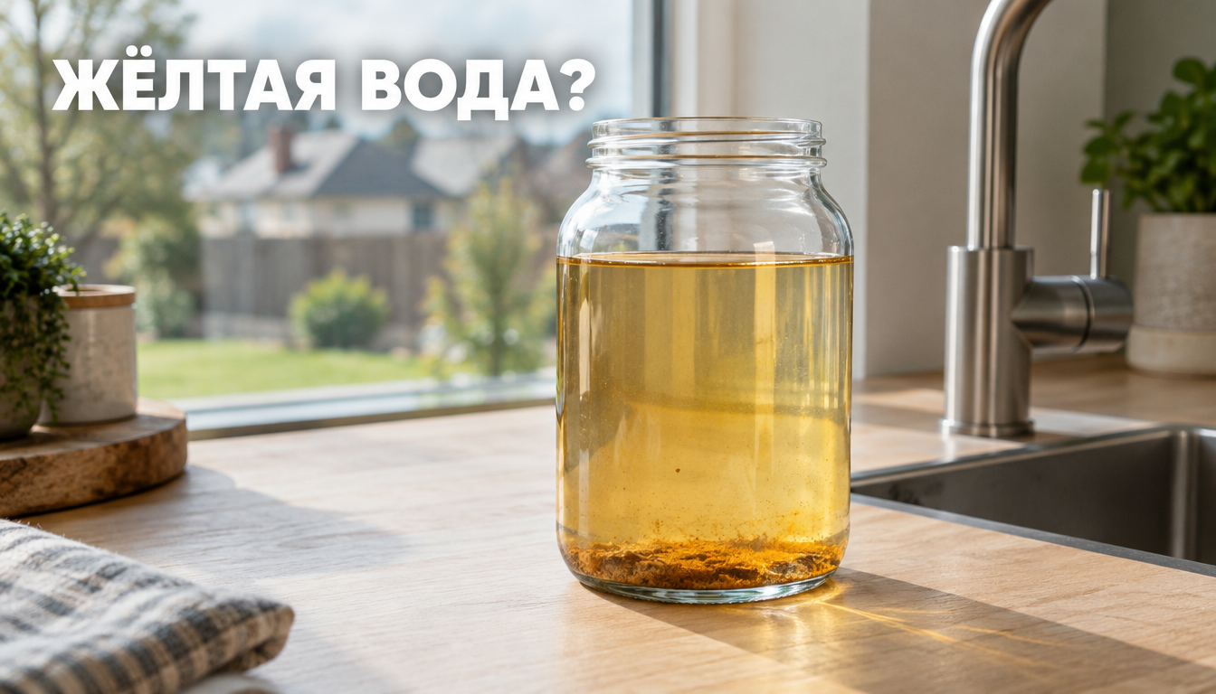 После бурения вода жёлтая — и буровик с фильтровальщиком кивают друг на друга